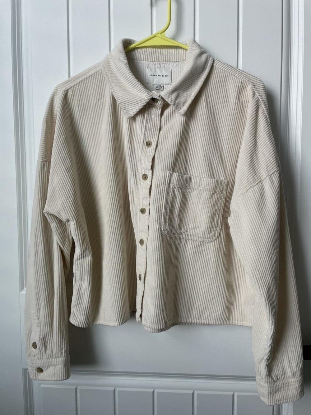 American Eagle ~ Off-White ~ Corduroy Shirt / Jacket / Shacket ~Cropped ~ XXL